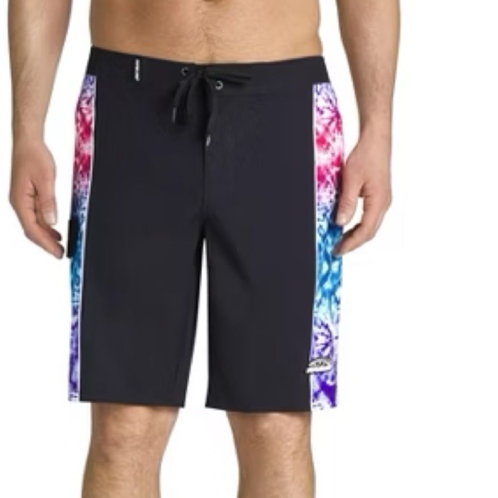 🔥Pipeline Black Board Shorts with Tie-Dye Accents Sz Medium New